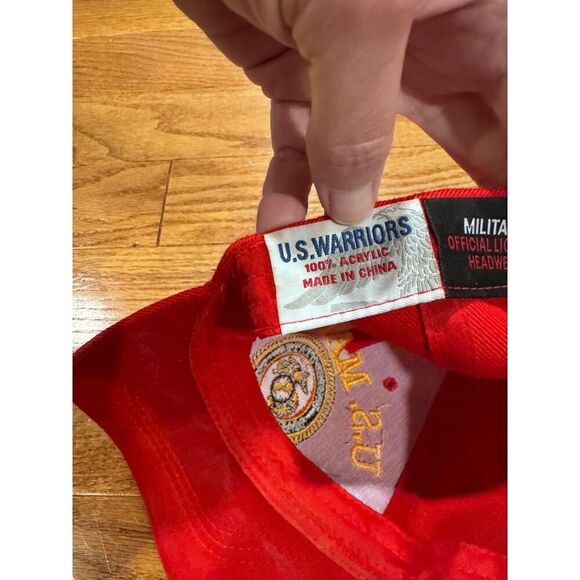 US Marine Red Embroidered Logo Adjustable Baseball Cap Unisex Hat - Picture 3 of 4